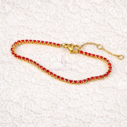 [SG] Scarlet Tennis Bracelet 15cm | Limited Edition | Kindred Jewels