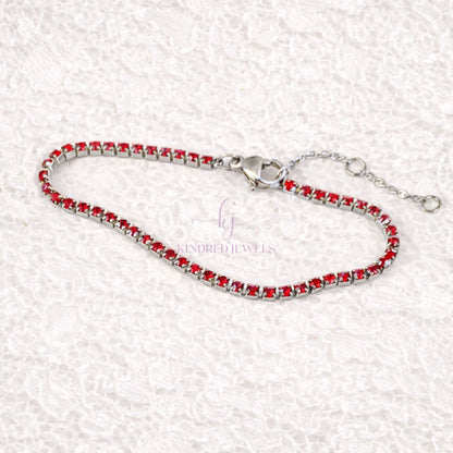 [SG] Scarlet Tennis Bracelet 15cm | Limited Edition | Kindred Jewels