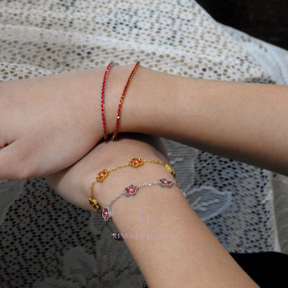 [SG] Scarlet Tennis Bracelet 15cm | Limited Edition | Kindred Jewels