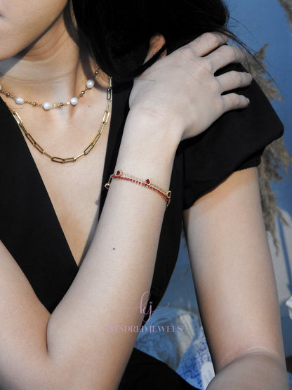 [SG] Scarlet Tennis Bracelet 15cm | Limited Edition | Kindred Jewels