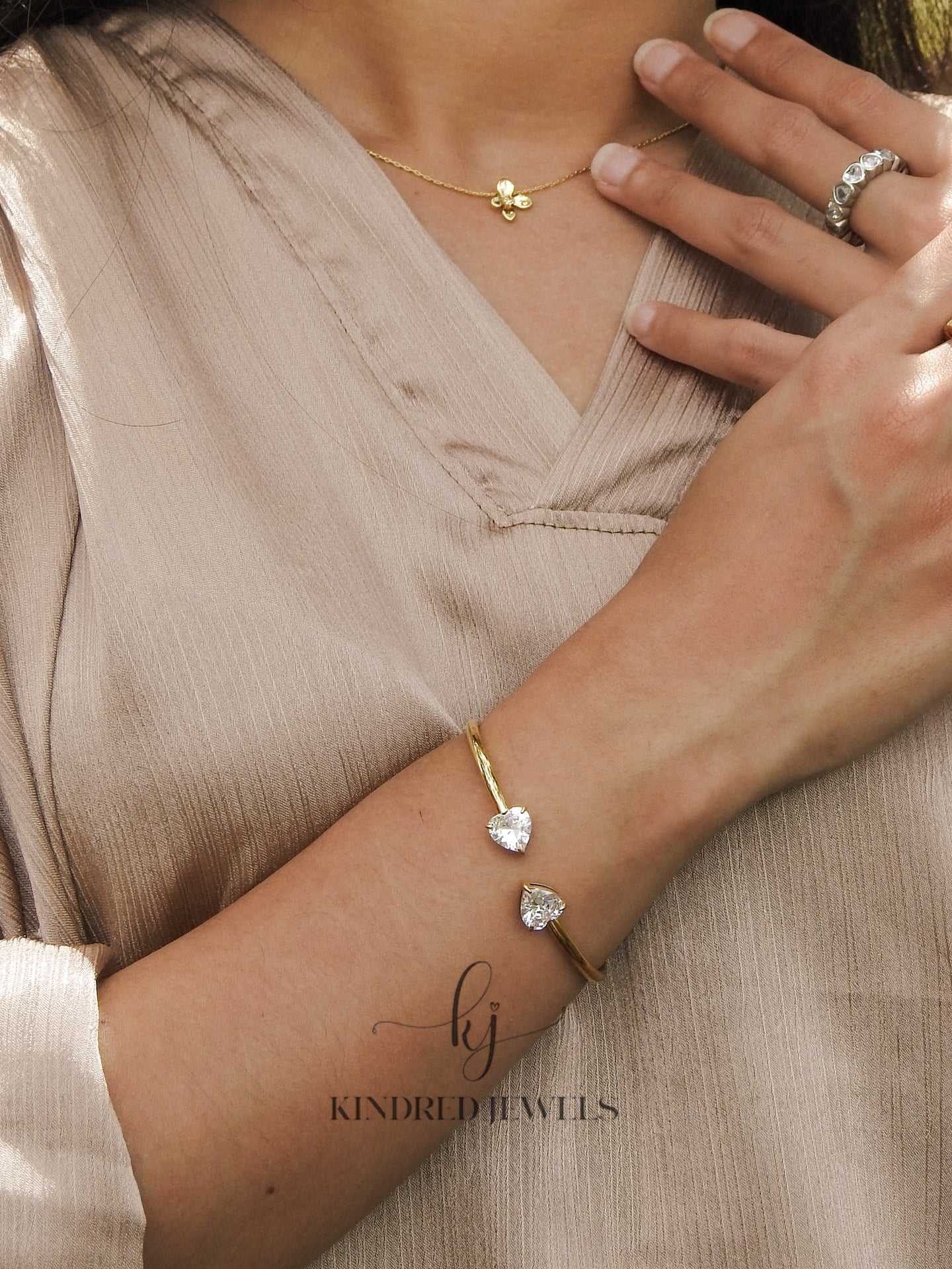 [SG] Putri Heart Open Bangle | Kindred Jewels