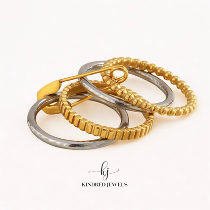 [SG] Two-Tone Pin Statement Ring | Kindred Jewels